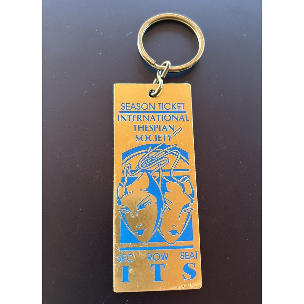 Vintage Brass Keychain Season Ticket International Thespian Society